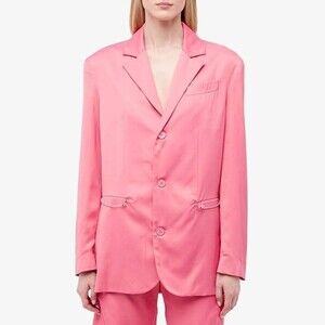 Artica Arbox Blazer Women's Medium Bubble Gum Three-Button Suit Jacket RED22